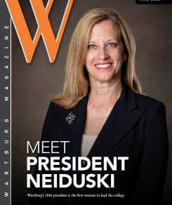 Rebecca Neiduski on the cover of the Summer 2022 Wartburg Magazine