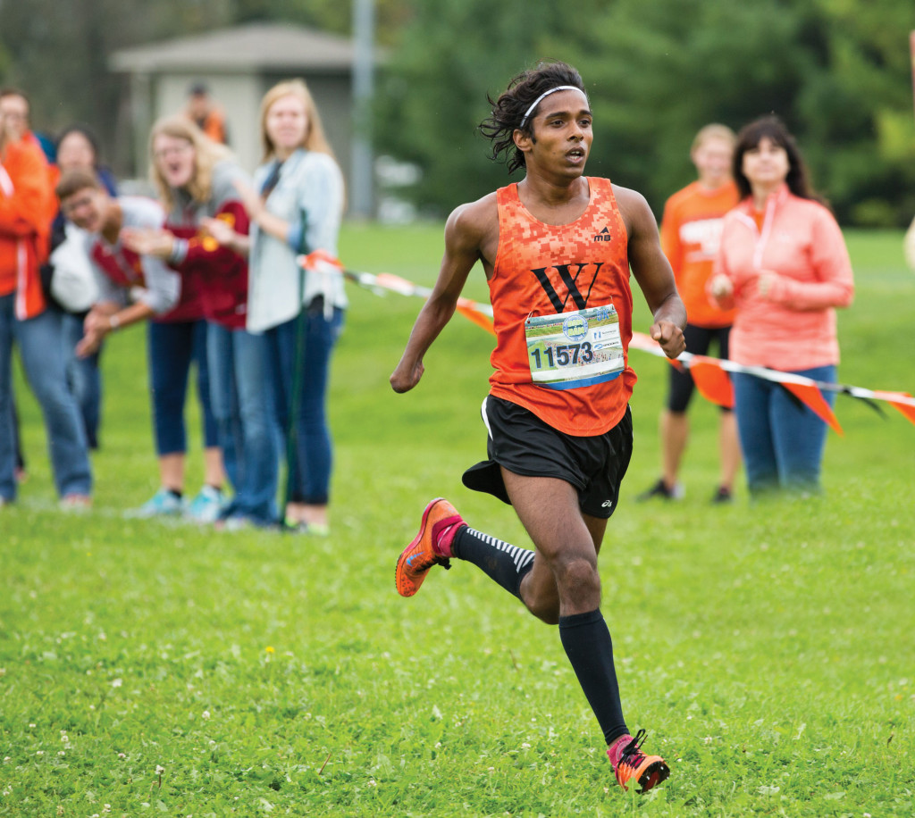 Kailas Kokare ’17 competes in Wartburg's Dan Huston Invitational.