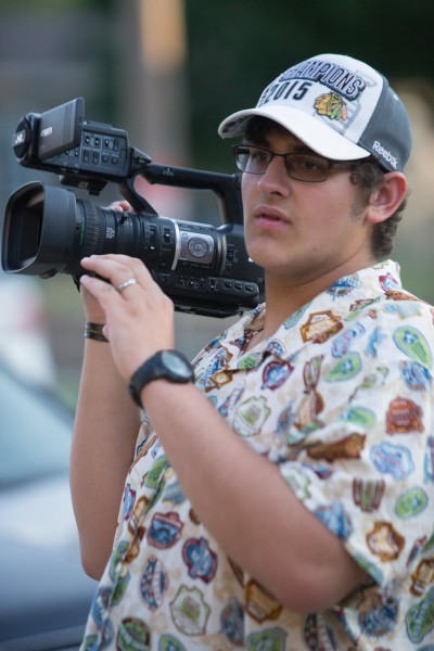 Jason Costabile ’18 on the set of "This Day Forward"