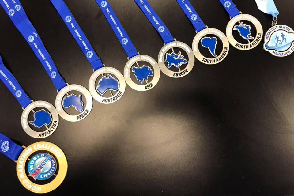 Sarah Lacina's World Marathon medals