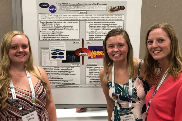 Jennifer Wiley, Johanna Vander Wilt, and Hannah James presented at the American Astronomical Society winter meeting in Honolulu.