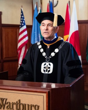 Darrel Colson speaks during a recording for the 2020 Virtual Commencement ceremony.