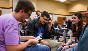 MLK Day - students discussing in group