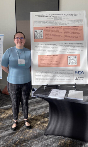 Hanna Peterson presents her research on gender and sexuality within two modern operas at the National Opera Association’s 2023 conference in Houston, Texas.
