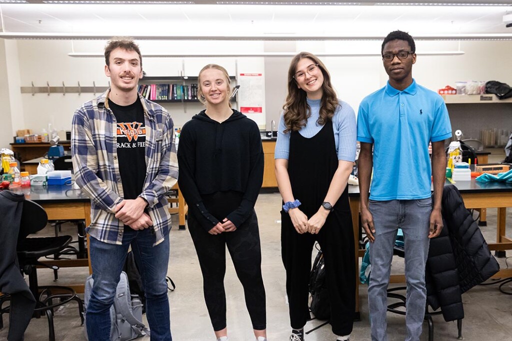 (l to r) Jack Goedken, Lauren Kirkle, Raegen Matthews, and Zefanias Ngove