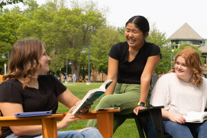 Students Chatting on the Campus Mall