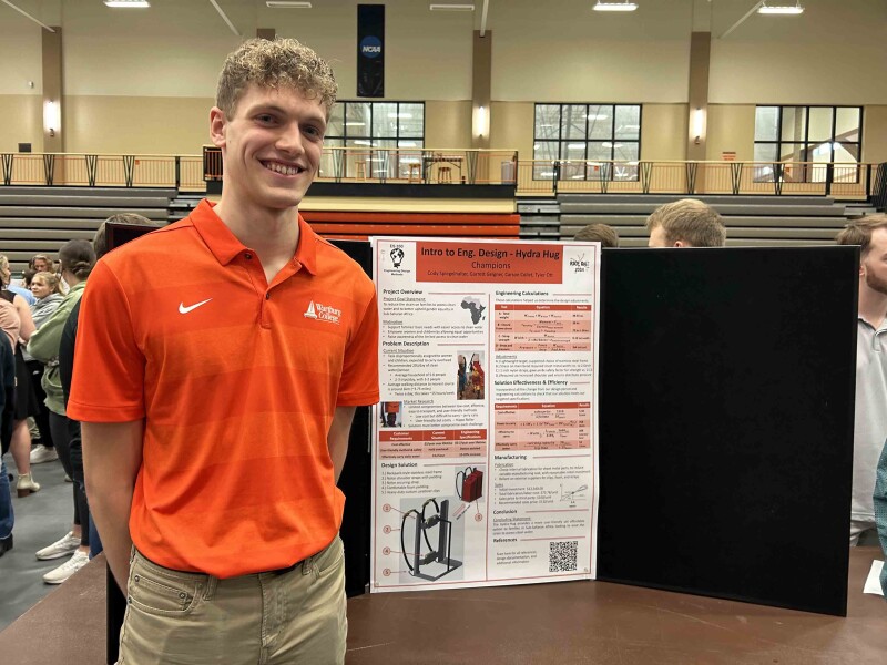 Cody Spiegelhalter shares his engineering project at RICE Day.